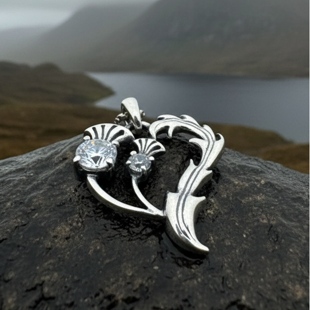 Lovely Dainty Scottish Thistle Necklace