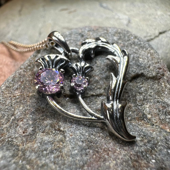 Lovely Dainty Scottish Thistle Necklace