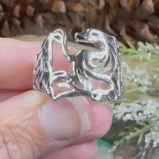 Celtic Phoenix Ring, Celtic Ring, Norse Ring, Silver Boho Ring, Irish Ring, Irish Dance Gift, Anniversary Gift, Ireland Ring, Wiccan Ring