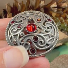 Load and play video in Gallery viewer, Ancient Spirals Celtic Knot Brooch
