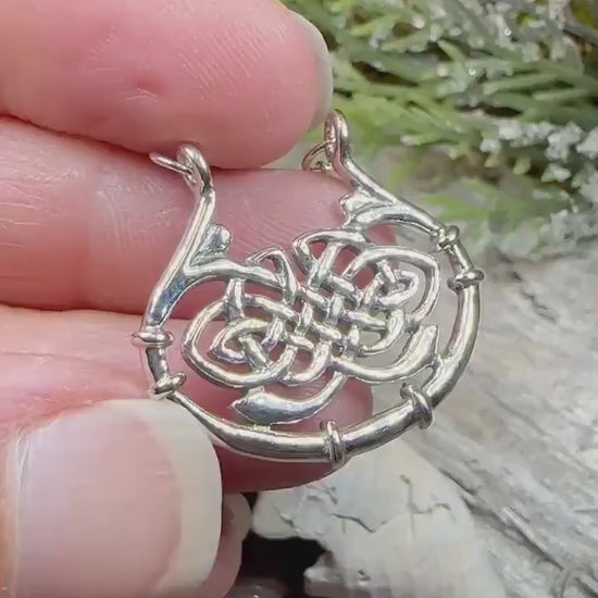 Celtic Knot Necklace, Celtic Pendant, Irish Jewelry, Silver Scottish Jewelry, Wiccan Jewelry, Wife Gift, Anniversary Gift, Scotland Jewelry