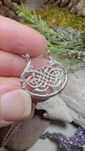 Load and play video in Gallery viewer, Celtic Knot Necklace, Celtic Pendant, Irish Jewelry, Silver Scottish Jewelry, Wiccan Jewelry, Wife Gift, Anniversary Gift, Scotland Jewelry
