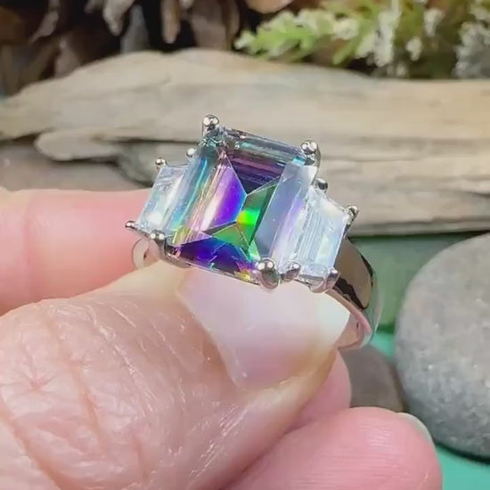 Scottish Celtic Ring, Celtic Ring, Scotland Ring, Mystic Topaz Boho Ring, Celtic Knot Jewelry, Anniversary Gift, Promise Ring, Mom Gift