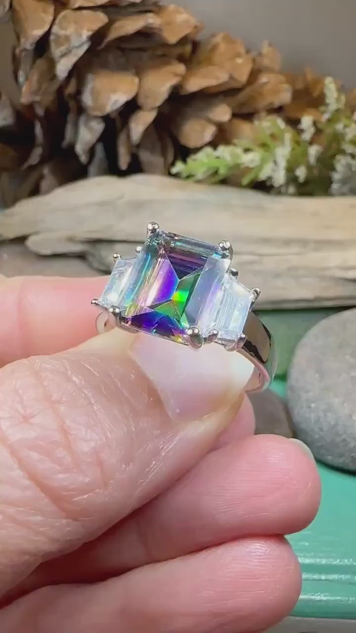 Scottish Celtic Ring, Celtic Ring, Scotland Ring, Mystic Topaz Boho Ring, Celtic Knot Jewelry, Anniversary Gift, Promise Ring, Mom Gift
