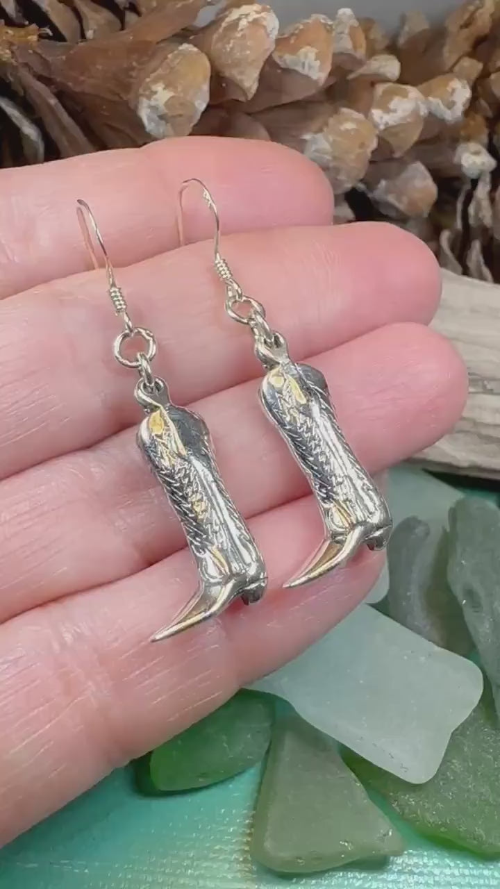Cowboy Boot Earrings, Horseback Rider Earrings, Horse Jewelry, Equestrian Earrings, Rodeo Gift, Cowgirl Jewelry, Yellowstone Gift, Wife Gift