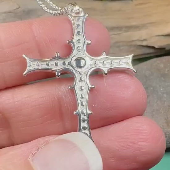 Celtic Cross Necklace, Irish Cross Pendant, Celtic Jewelry, Cong Cross, Anniversary Gift, First Communion Cross, Silver Religious Jewelry