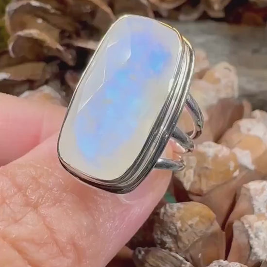 Celtic Dream Ring, Moonstone Ring, Boho Statement Ring, Celestial Jewelry, Large Celtic Ring, Anniversary Gift, Wiccan Jewelry, Wife Gift