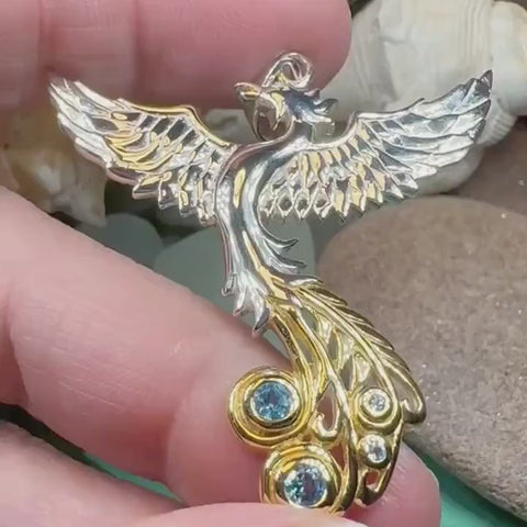 Load and play video in Gallery viewer, Phoenix Gemstone Necklace in Sterling Silver
