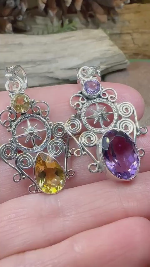 Load and play video in Gallery viewer, Compass Necklace, True North Pendant, Celtic Jewelry, Scotland Jewelry, Celtic Knot Pendant, Irish Jewelry, Traveller Gift, North Star Gift
