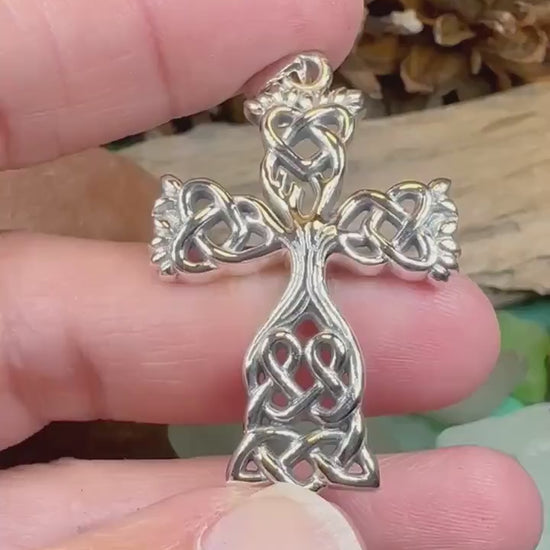 Celtic Cross Necklace, Irish Jewelry, Celtic Pendant, Celtic Tree of Life, Scotland Jewelry, First Communion Gift, Girls Confirmation Gift