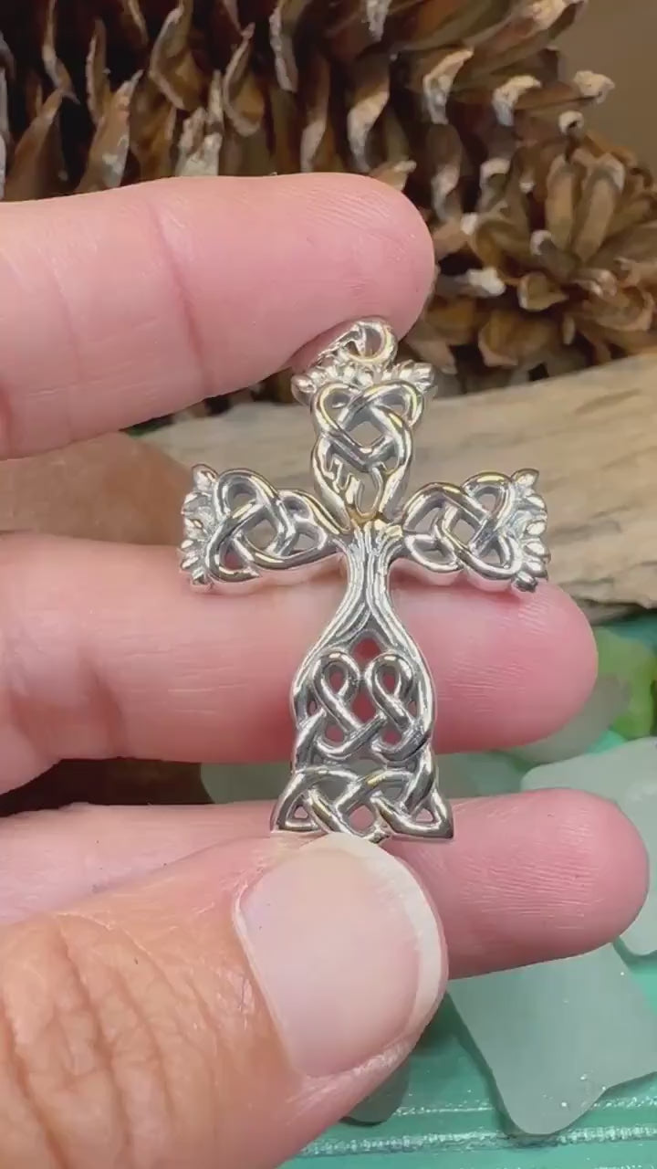 Celtic Cross Necklace, Irish Jewelry, Celtic Pendant, Celtic Tree of Life, Scotland Jewelry, First Communion Gift, Girls Confirmation Gift