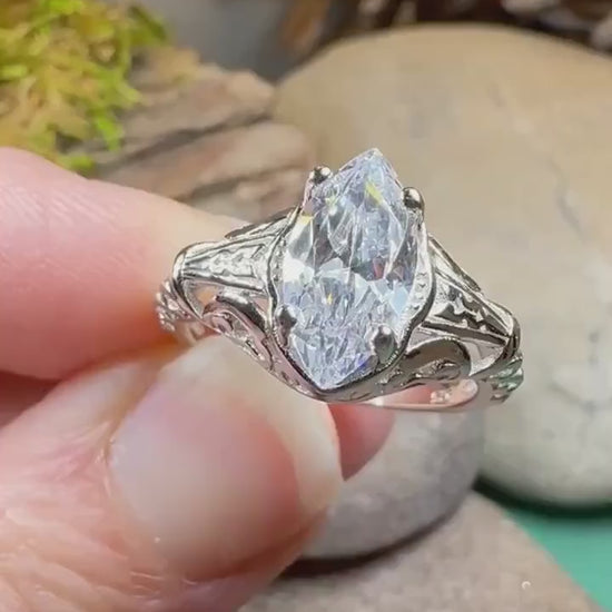 Celtic Engagement Ring, Celtic Jewelry, Irish Promise Ring, Irish Ring, Irish Dance Gift, Anniversary Gift, Vintage Bridal Ring