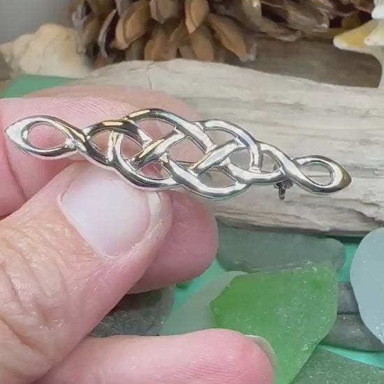 Celtic Knot Brooch, Celtic Pin, Silver Irish Pin, Scottish Celtic Jewelry, Scotland Jewelry, Bridal Jewelry, Anniversary Gift, Mom Gift
