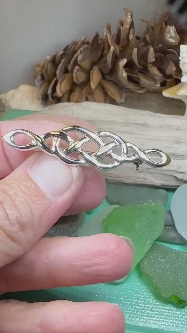 Celtic Knot Brooch, Celtic Pin, Silver Irish Pin, Scottish Celtic Jewelry, Scotland Jewelry, Bridal Jewelry, Anniversary Gift, Mom Gift