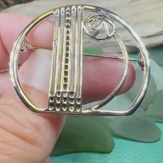 Mackintosh Rose Brooch, Scotland Jewelry, Mackintosh Jewelry, Celtic Pin, Scarf Pin, Art Deco Jewelry, Mom Gift, Silver Pin, Graduation Gift