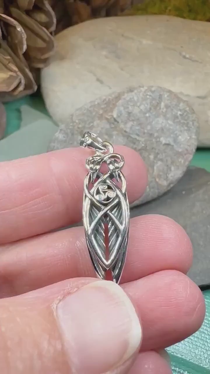 Swan Necklace, Children of Lir Jewelry, Celtic Bird Pendant, Irish Jewelry, Nature Necklace, Triskele Pendant, Anniversary Gift, Mom Gift