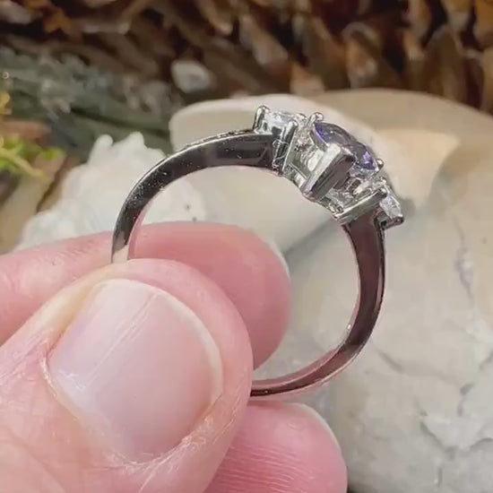 Heart Ring, Celtic Jewelry, Mystic Topaz Promise Ring, Birthstone Ring, Cocktail Ring, Anniversary Gift, Sweet 16 Gift, Girlfriend Gift