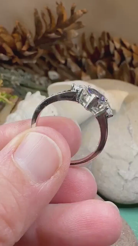 Load and play video in Gallery viewer, Heart Ring, Celtic Jewelry, Mystic Topaz Promise Ring, Birthstone Ring, Cocktail Ring, Anniversary Gift, Sweet 16 Gift, Girlfriend Gift
