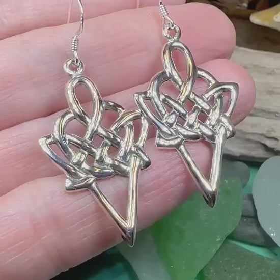 Celtic Earrings, Love Knot Earrings, Irish Jewelry, Ireland Gift, Scotland Jewelry, Mom Gift, Large Earrings, Scottish Jewelry, Norse Gift