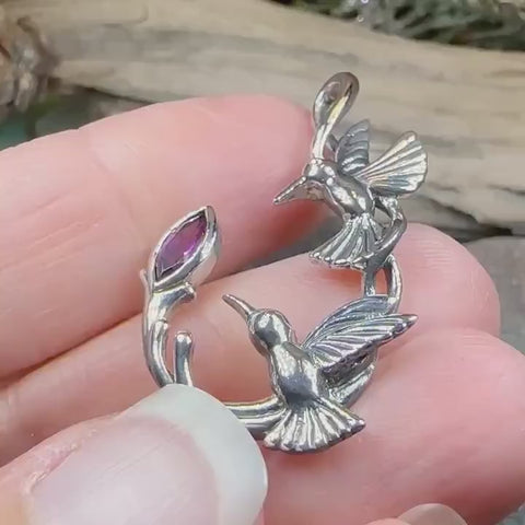 Load and play video in Gallery viewer, Celtic Hummingbird Necklace
