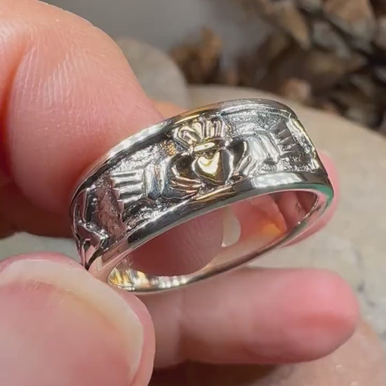 Celtic Ring, Irish Wedding Ring, Ireland Ring, Claddagh Ring, Irish Ring, Promise Ring, Anniversary Gift, Silver Wedding Band, Ireland Gift
