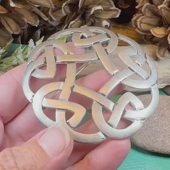 Celtic Knot Brooch, Celtic Pin, Tartan Pin, Wiccan Jewelry, Norse Jewelry, Pagan Jewelry, Ireland Pin, Scotland Jewelry, Viking Jewelry