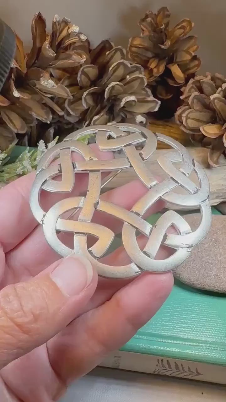 Celtic Knot Brooch, Celtic Pin, Tartan Pin, Wiccan Jewelry, Norse Jewelry, Pagan Jewelry, Ireland Pin, Scotland Jewelry, Viking Jewelry