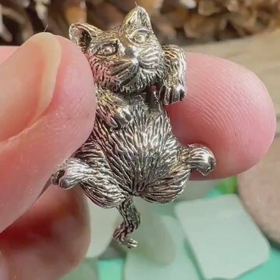 Cat Necklace, Cat Lover Gift, Nature Necklace, Cat Mom, Moveable Cat, Silver Cat Pendant, Best Friend Gift, Gift for Her, Animal Jewelry