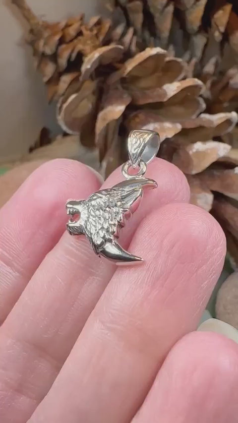 Load and play video in Gallery viewer, Wolf Necklace, Moon Jewelry, Celtic Jewelry, Viking Jewelry, Wolf Jewelry, Norse Jewelry, Animal Jewelry, Crescent Moon Necklace

