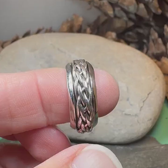 Celtic Ring, Irish Wedding Ring, Silver Scottish Ring, Large Irish Ring, Promise Ring, Anniversary Gift, Wedding Band, Spinner Ring