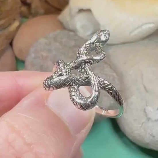 Celtic Snake Ring, Celtic Ring, Gothic Ring, Silver Boho Ring, Irish Ring, Scottish Gift, Anniversary Gift, Animal Ring, Large Wiccan Ring