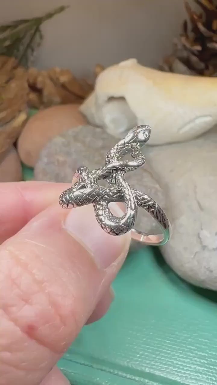 Celtic Snake Ring, Celtic Ring, Gothic Ring, Silver Boho Ring, Irish Ring, Scottish Gift, Anniversary Gift, Animal Ring, Large Wiccan Ring
