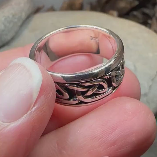 Celtic Ring, Irish Wedding Ring, Silver Scottish Ring, Large Irish Ring, Promise Ring, Anniversary Gift, Wedding Band, Ireland Gift