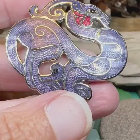 Celtic Bird Brooch, Bird Jewelry, Celtic Pin, Enamel Pin, Ireland Gift, Celtic Brooch, Norse Jewelry Gift, Pagan Brooch, LARP Jewelry