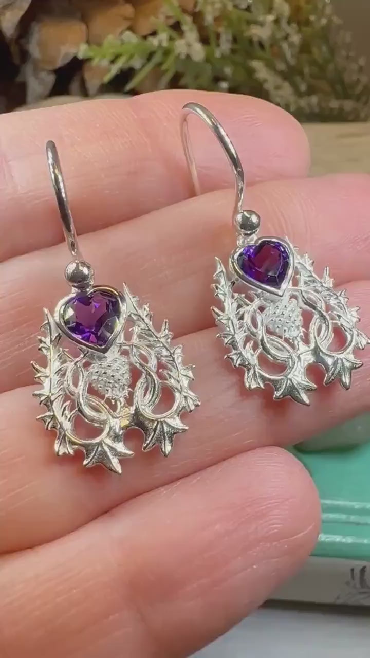 Thistle Earrings, Celtic Jewelry, Scotland Jewelry, Outlander Jewelry, Girlfriend Gift, Sister Gift, Mom Gift, Nature Jewelry, Wife Gift