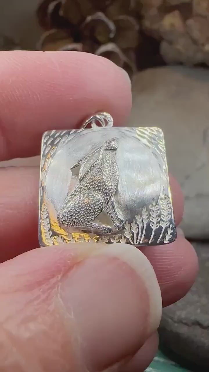 Rabbit Necklace, Nature Jewelry, Full Moon Pendant, Hare Necklace, Bunny, Animal Jewelry, New Beginnings, Inspirational Gift, Wiccan Jewelry