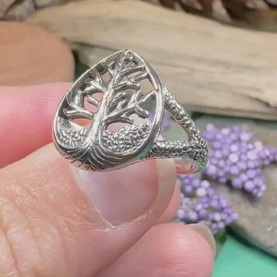 Tree of Life Ring, Celtic Ring, Irish Jewelry, Norse Jewelry, Celtic Knot Ring, Anniversary Gift, Wiccan Ring, Trinity Knot Ring, Boho Ring