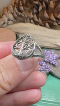 Load and play video in Gallery viewer, Tree of Life Ring, Celtic Ring, Irish Jewelry, Norse Jewelry, Celtic Knot Ring, Anniversary Gift, Wiccan Ring, Trinity Knot Ring, Boho Ring
