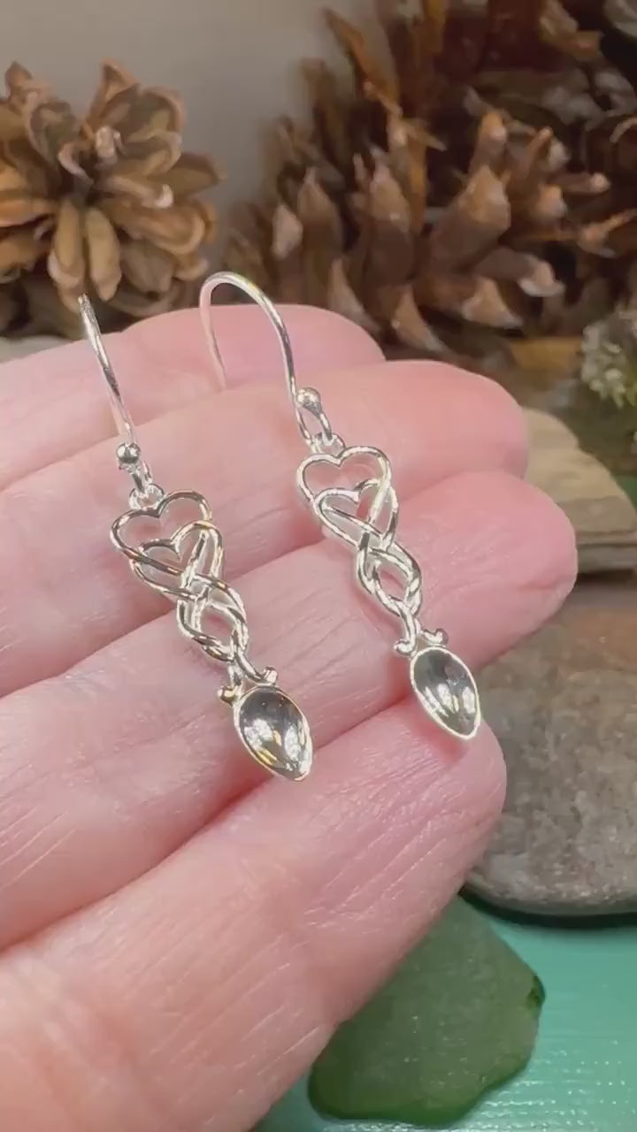 Love Spoon Earrings, Celtic Jewelry, Wales Jewelry, Welsh Earrings, Bridal Jewelry, Anniversary Gift, Heart Jewelry, Silver Spoon Wife Gift