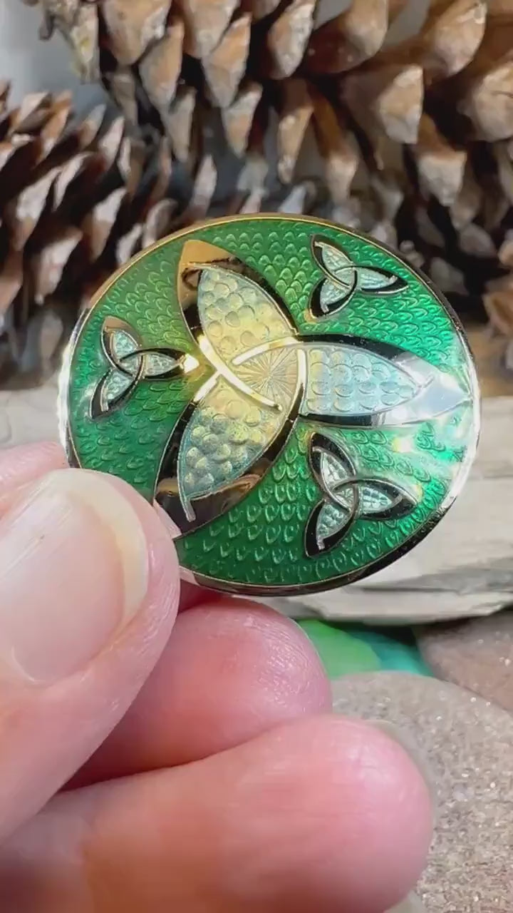 Celtic Brooch, Trinity Knot Jewelry, Irish Jewelry, Scotland Jewelry, Anniversary Gift, Viking Brooch, Enamel Celtic Pin, Scottish Brooch