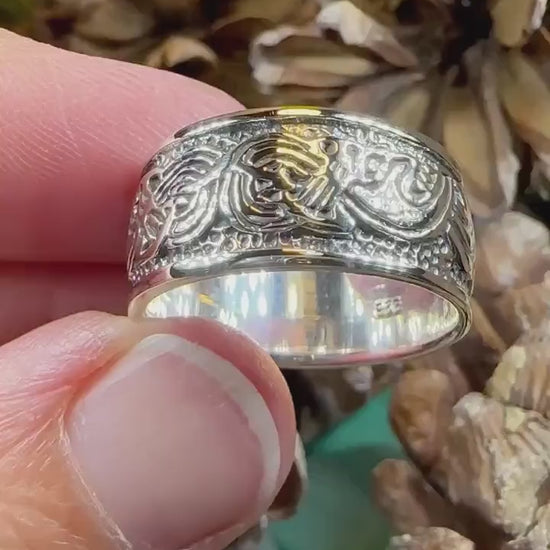 Celtic Dragon Ring, Celtic Ring, Scottish Promise Ring, Spiral Ring, Irish Ring, Wedding Band, Anniversary Gift, Ireland Ring, Wiccan Ring
