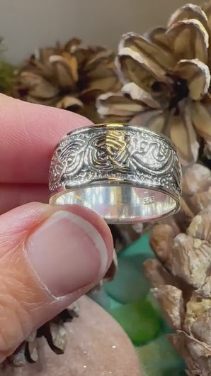 Celtic Dragon Ring, Celtic Ring, Scottish Promise Ring, Spiral Ring, Irish Ring, Wedding Band, Anniversary Gift, Ireland Ring, Wiccan Ring