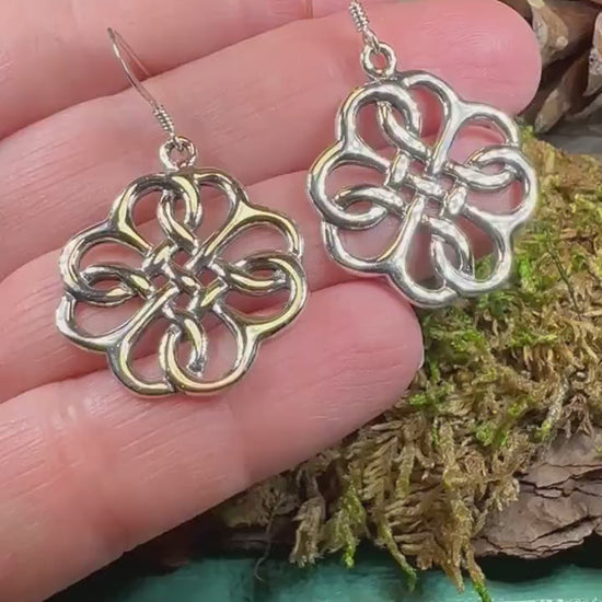 Celtic Knot Earrings, Irish Jewelry, Scottish Dangle Earrings, Anniversary Gift, Scotland Jewelry, Wife Gift, Love Knot Jewelry, Mom Gift