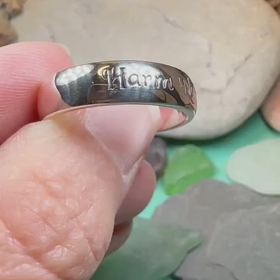 Harm None Ring, Pagan Ring, Wiccan Jewelry, Celtic Jewelry, Pagan Ring, Witch Gift, Wedding Band, Pagan Ring, Amethyst Wiccan Ring