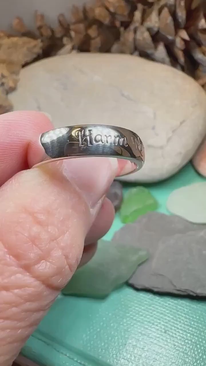 Harm None Ring, Pagan Ring, Wiccan Jewelry, Celtic Jewelry, Pagan Ring, Witch Gift, Wedding Band, Pagan Ring, Amethyst Wiccan Ring