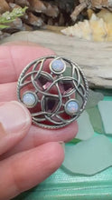 Load and play video in Gallery viewer, Celtic Knot Brooch, Celtic Jewelry, Irish Jewelry, Scotland Jewelry, Opal Celtic Brooch, Celtic Pin, Wife Gift, Wiccan Pin, Scottish Gift
