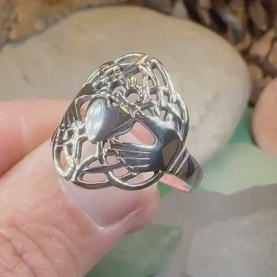 Claddagh Ring, Celtic Ring, Irish Jewelry, Celtic Knot Jewelry, Ireland Ring, Irish Dance Gift, Anniversary Gift, Bridal Ring, Statement