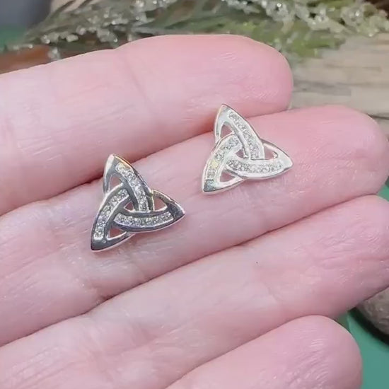 Trinity Knot Earrings, Triquetra Jewelry, Celtic Stud Earrings, Irish Jewelry, Anniversary Gift, Irish Jewelry, Scotland Gift, Wife Gift