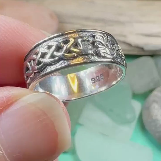Celtic Lion Ring, Celtic Ring, Promise Ring, Silver Boho Ring, Irish Ring, Irish Dance Gift, Anniversary Gift, Ireland Ring, Wiccan Ring