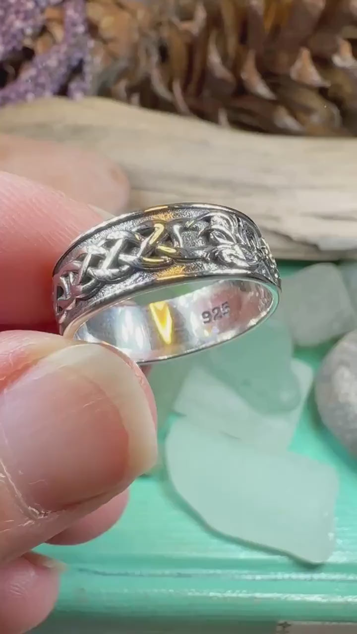 Celtic Lion Ring, Celtic Ring, Promise Ring, Silver Boho Ring, Irish Ring, Irish Dance Gift, Anniversary Gift, Ireland Ring, Wiccan Ring